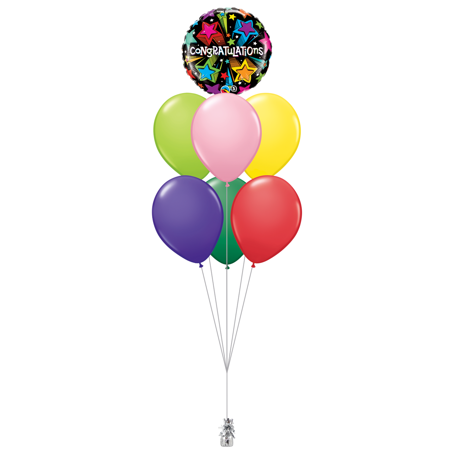 1x 18″ (45cm) Foil, 6x Latex Helium Bouquet