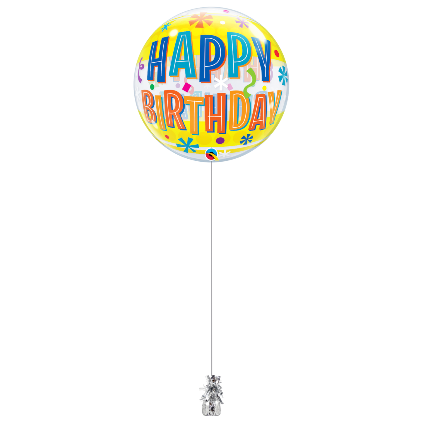 1x 22″ (56cm) Bubble Helium Balloon on weight - Treasure Trove Online