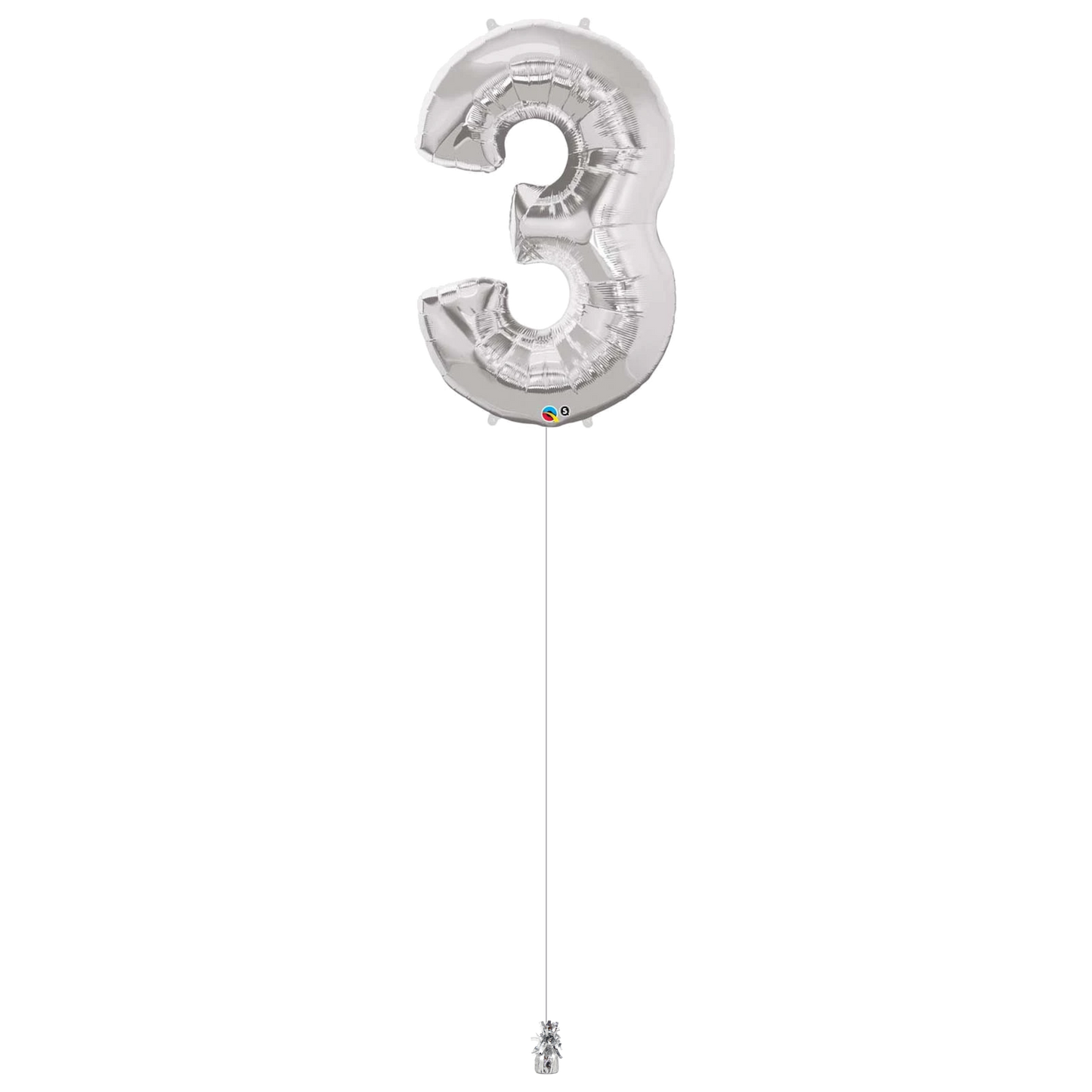 1x 34″ (86cm) Number Foil Helium Balloon on weight