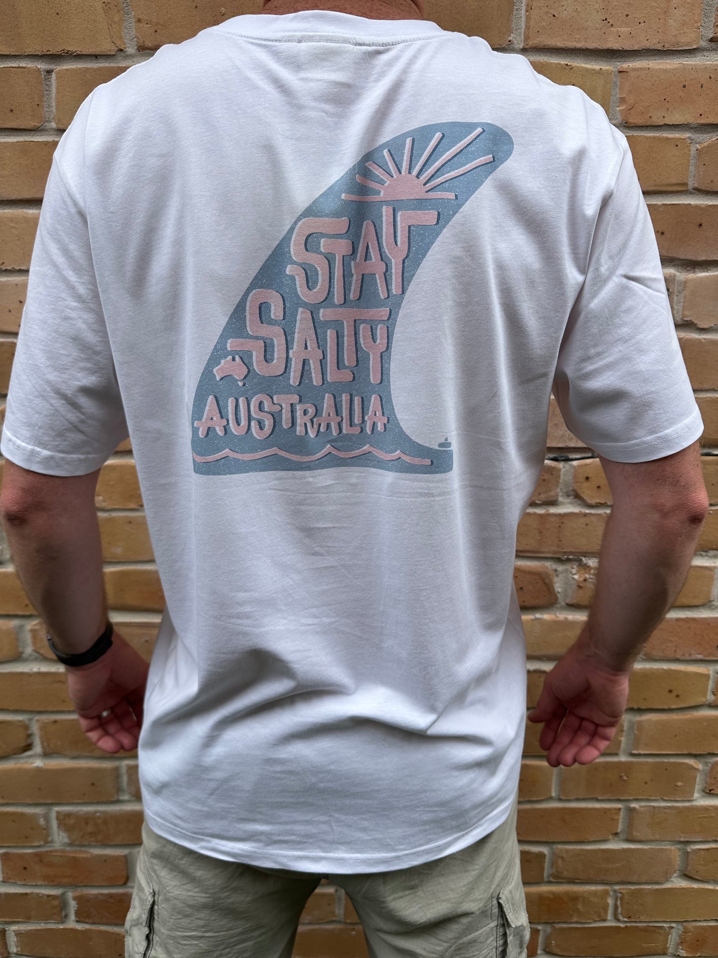 T-Shirt Men's Stay Salty Aus - White