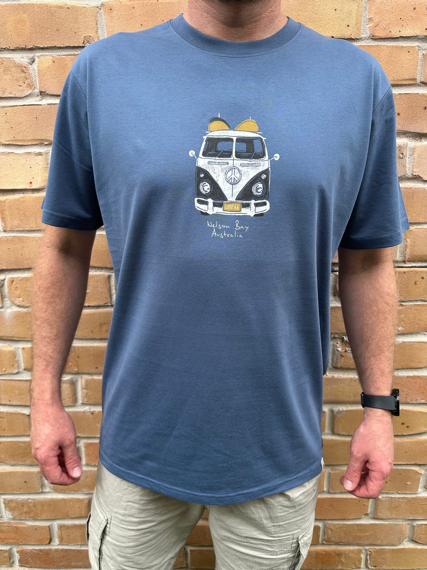 T-Shirt Men's Kombi Front - Blue Grey