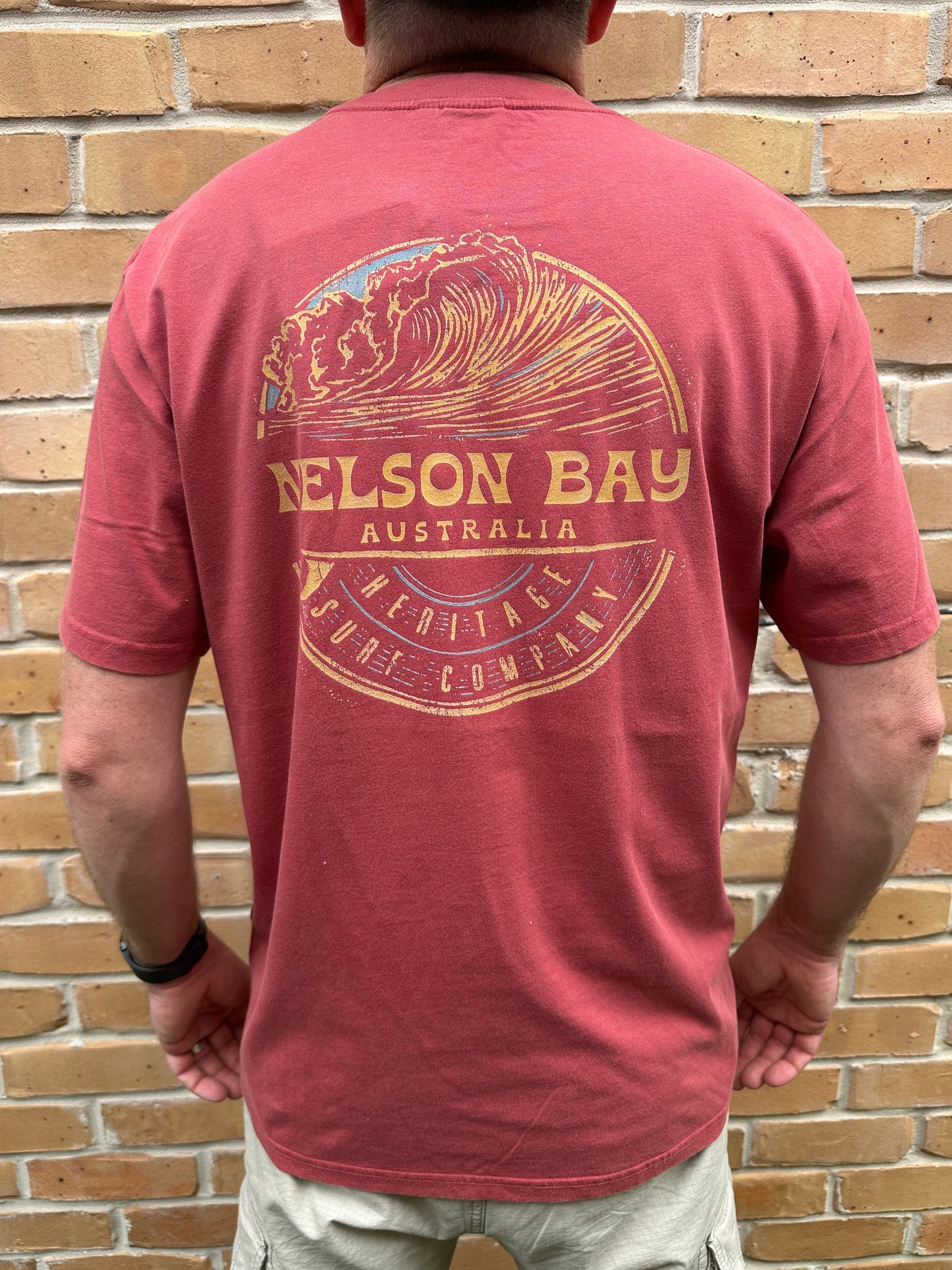 T-Shirt Men's Surf Badge - Wine