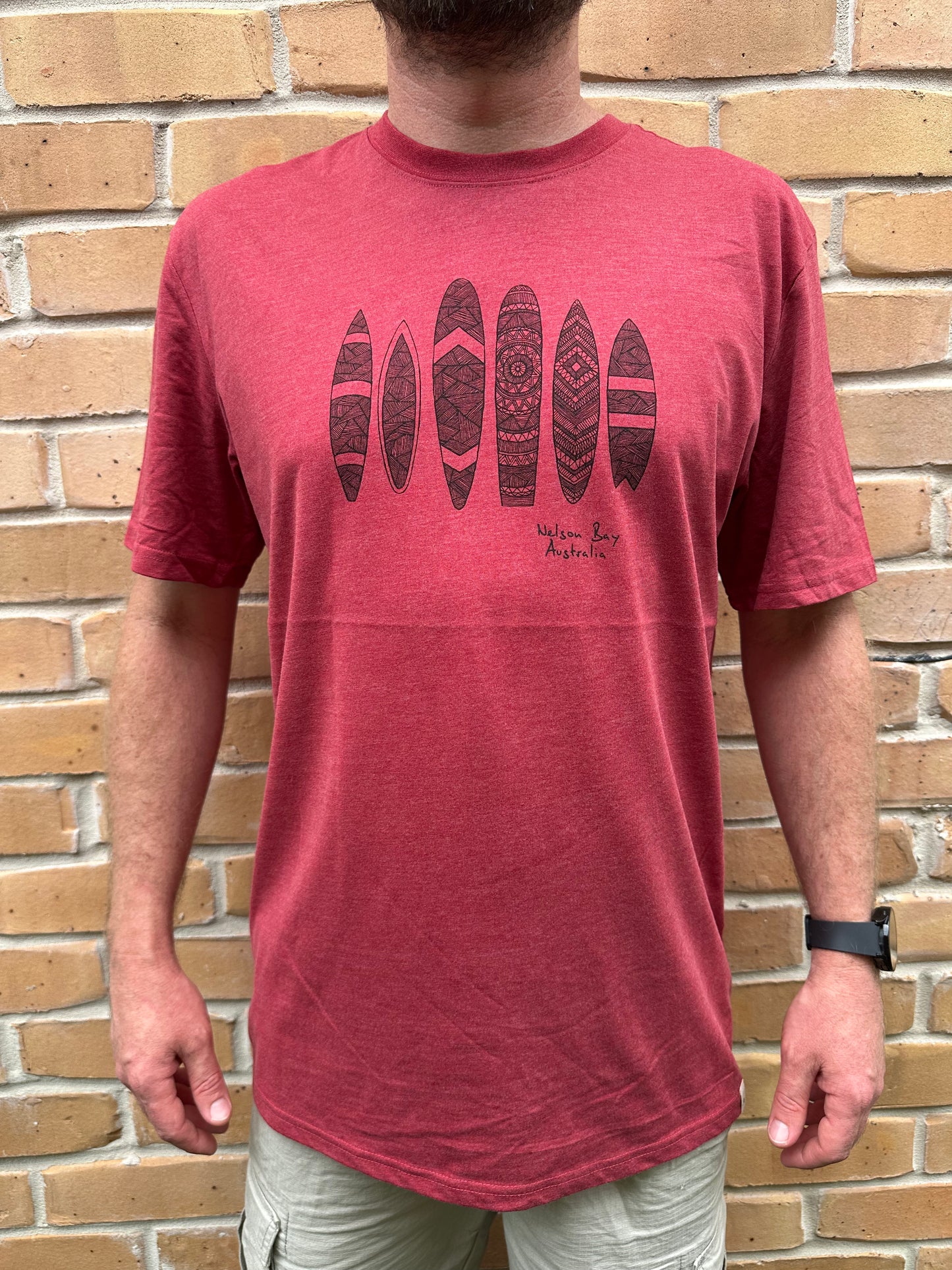 T-Shirt Men's New Quiver - Red Marle