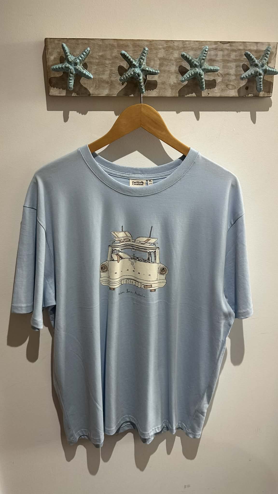 T-Shirt Men's Beach Wagon - Cloud Blue - Treasure Trove Online