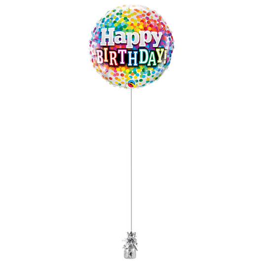 18″ (45cm) Foil Helium Balloon on weight