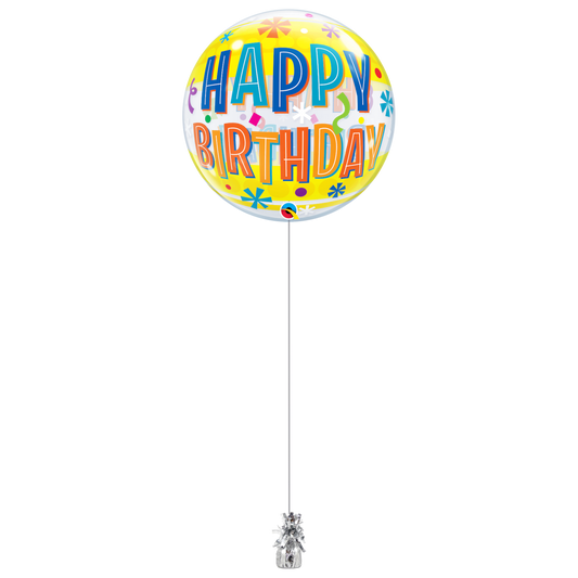 22″ (56cm) Bubble Helium Balloon on weight
