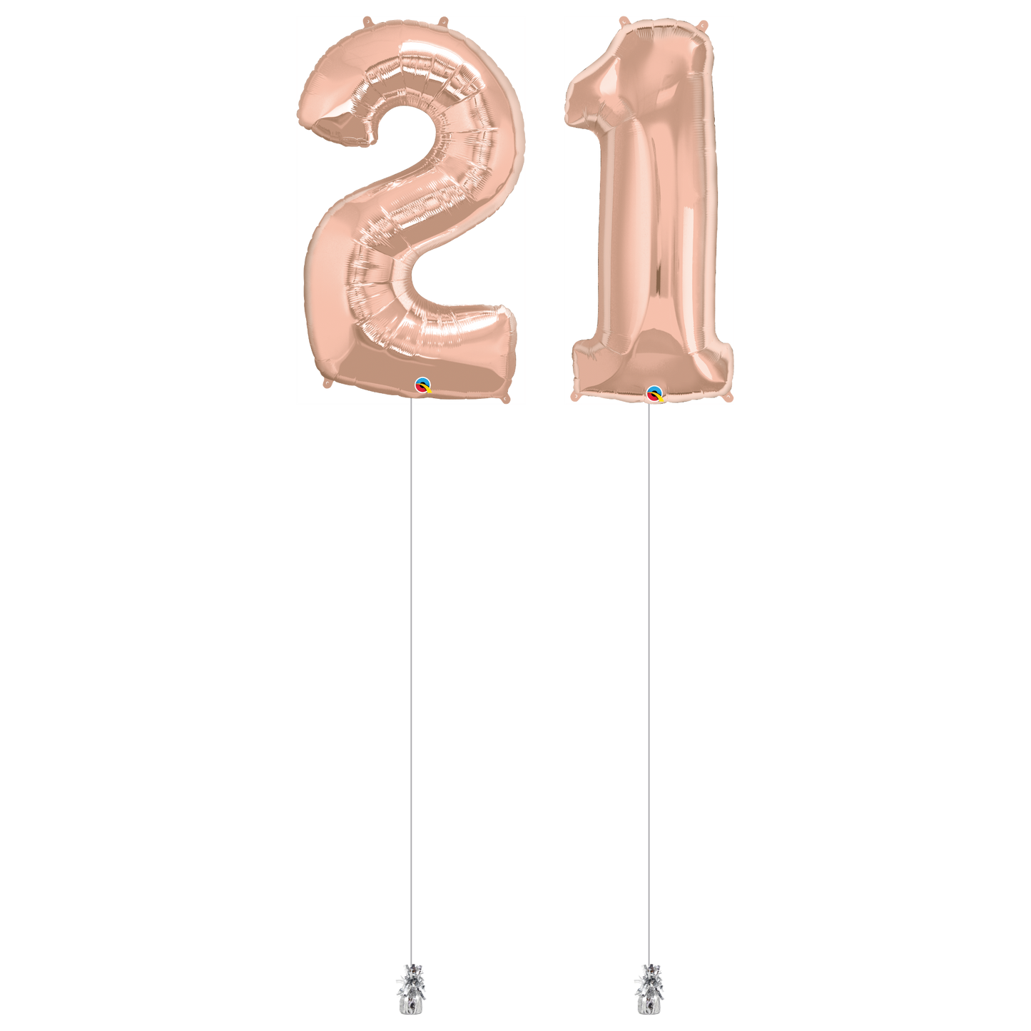 2x 34″ (86cm) Number Foil Helium Bouquet