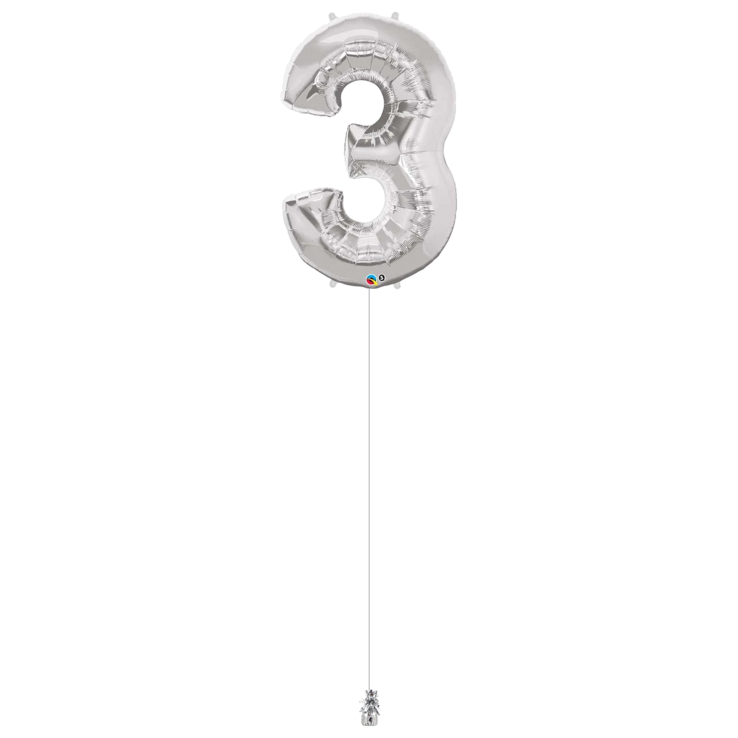 34″ (86cm) Number Foil Helium Balloon on weight