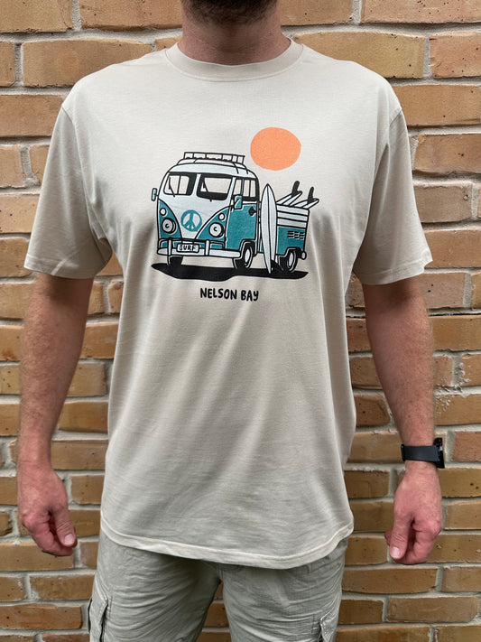 T-Shirt Men's Retro Combi - Sand