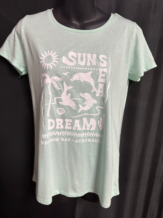 T-Shirt Women's Dolphin Dream - Spearmint