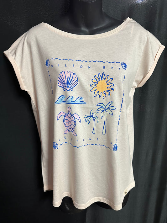 T-Shirt Women's Coastal Icons - Blush