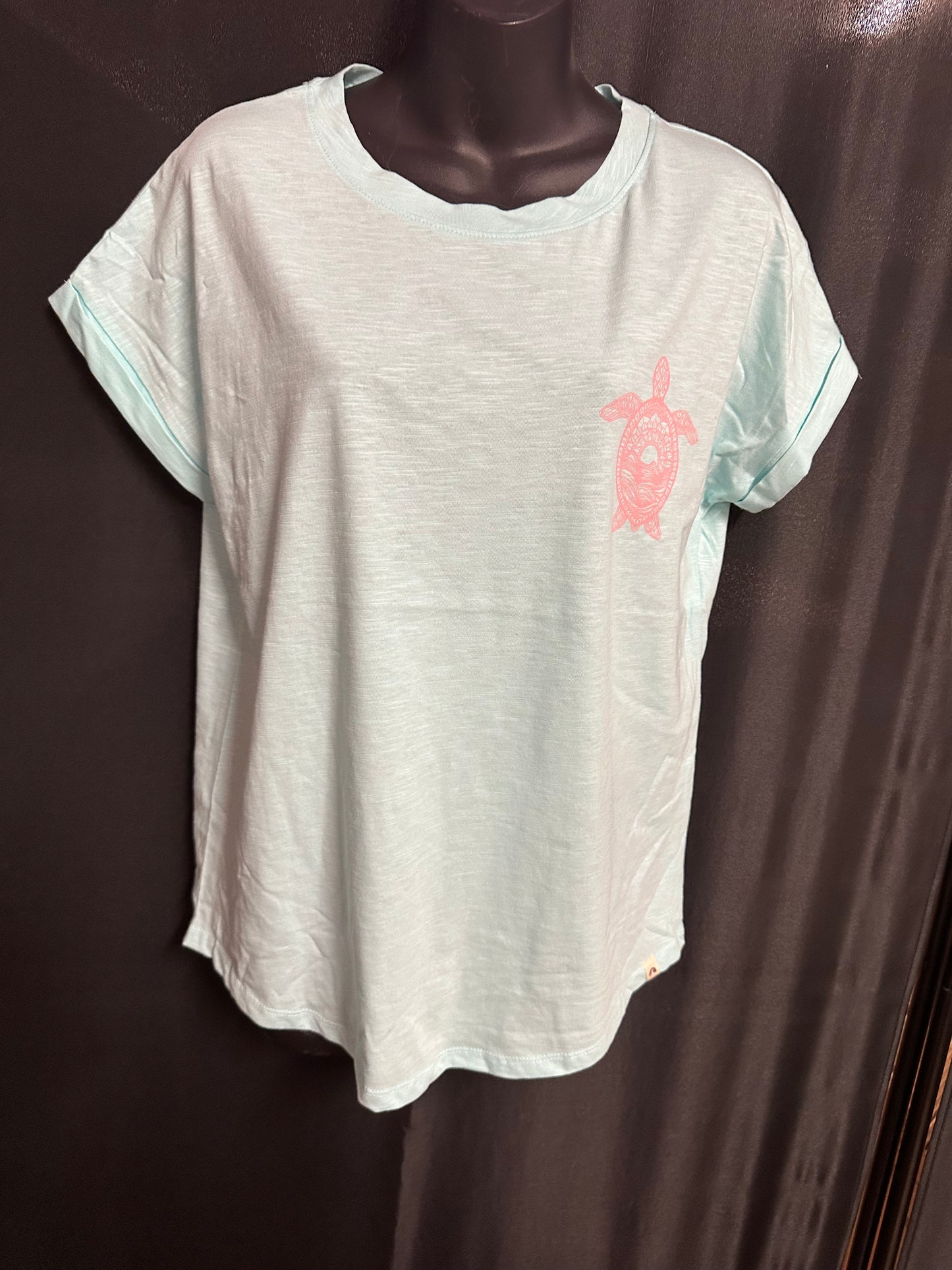 T-Shirt Women's Sunrise Turtle - Aqua