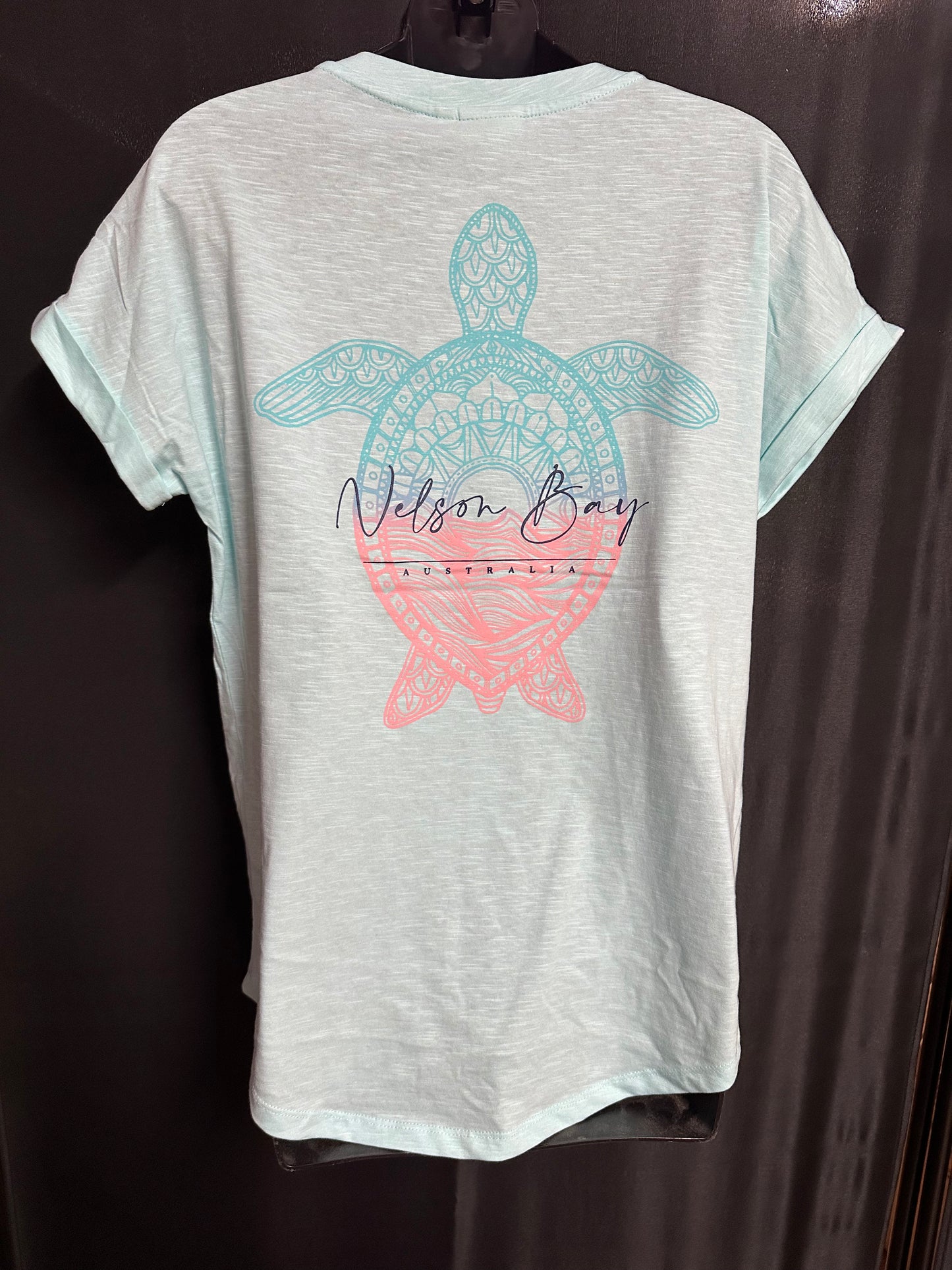 T-Shirt Women's Sunrise Turtle - Aqua