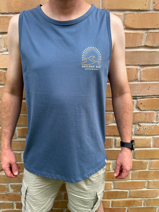Men's Tank Tri Wave - Blue Grey