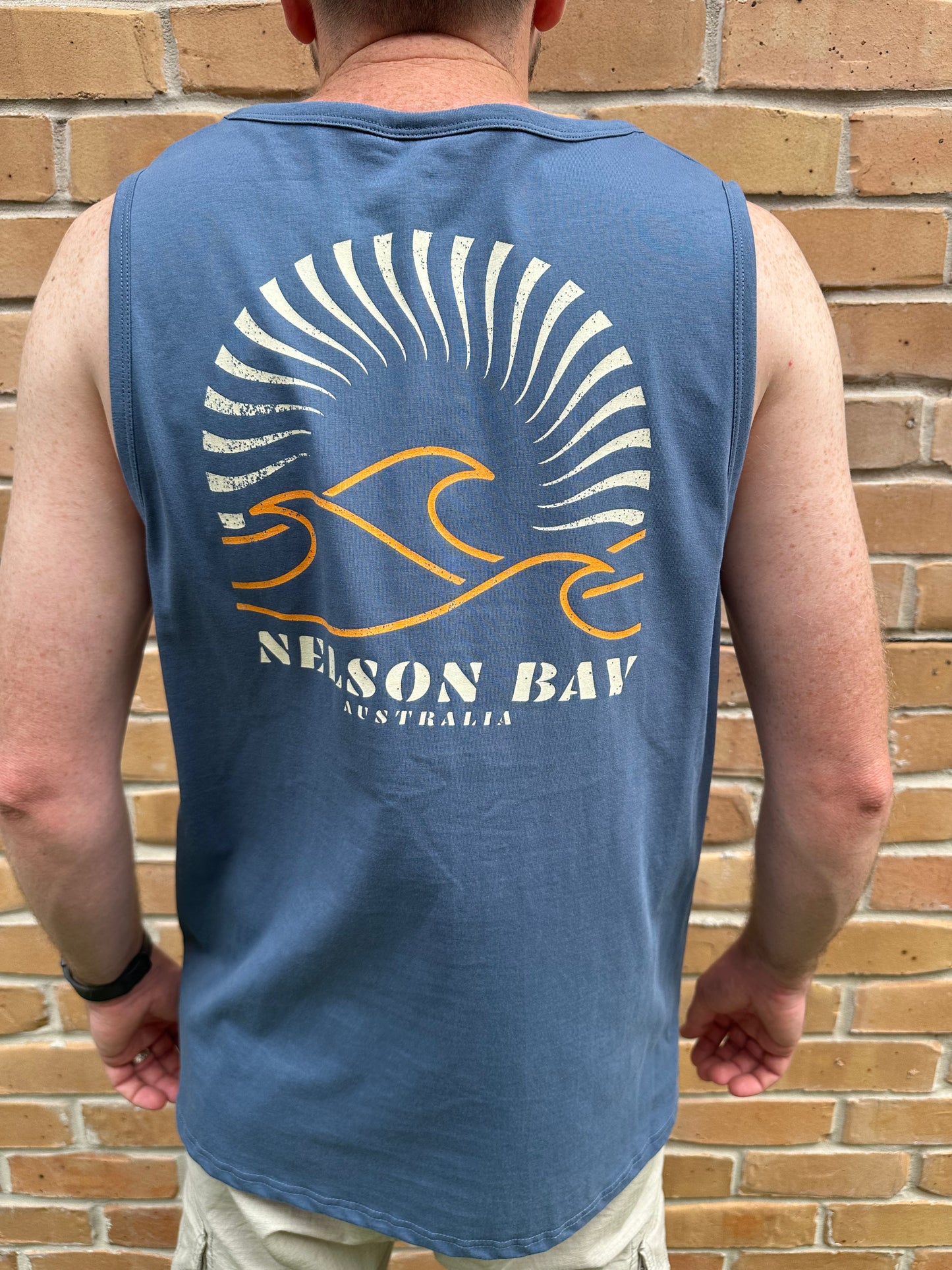 Men's Tank Tri Wave - Blue Grey