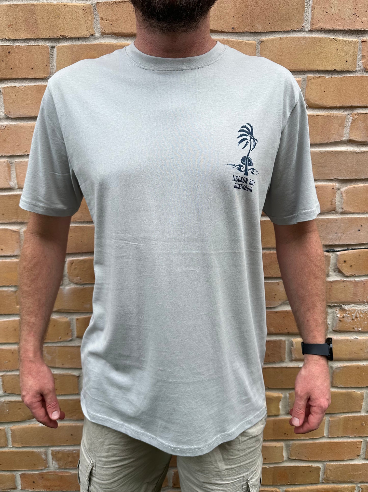 T-Shirt Men's Adventures Palm - Light Grey